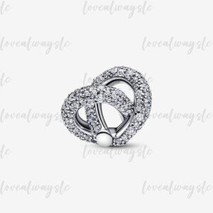 Pandora Pavé Infinity Knot Heart Charm